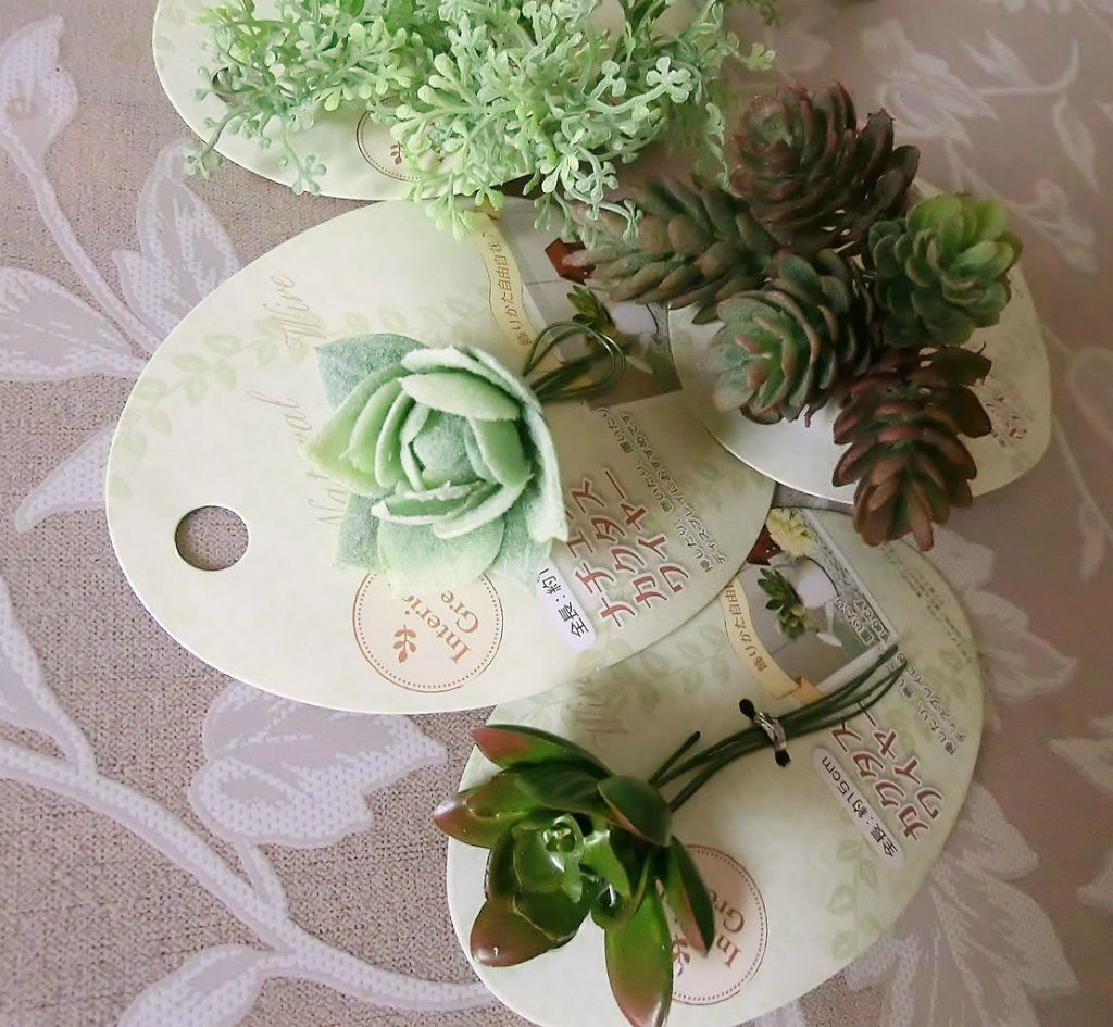 セリア フェイク多肉のアレンジ 洋菓子本店 Sasaki