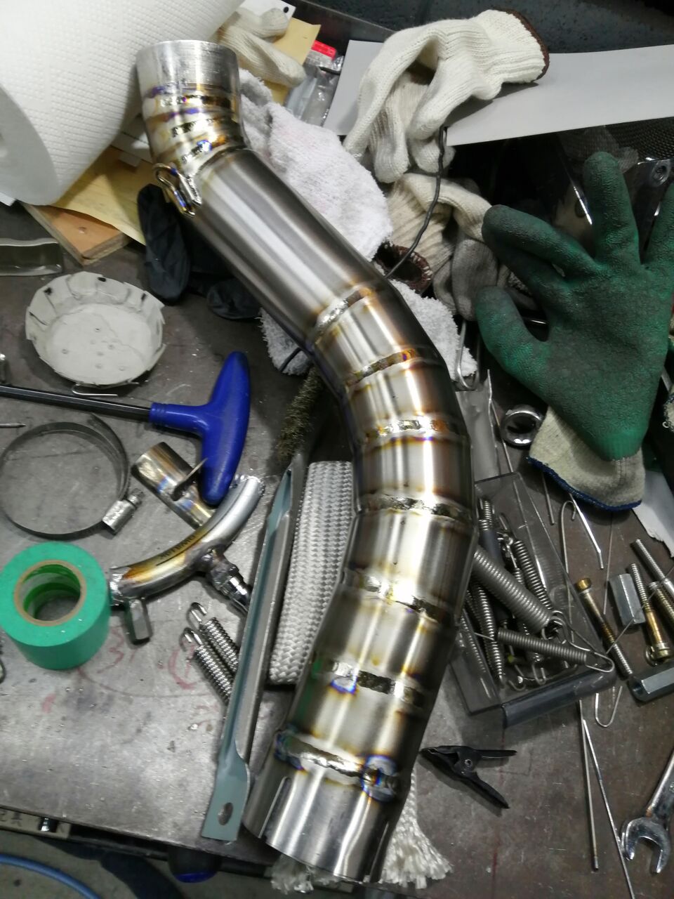 ZX10RRサイレンサーショート加工&テールパイプ製作 : ss-muneda