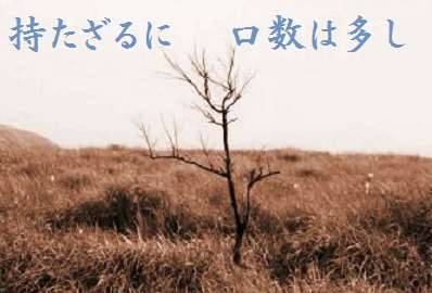 持たざるに 口数は多し