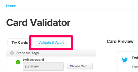 Card Validator  Twitter Developers