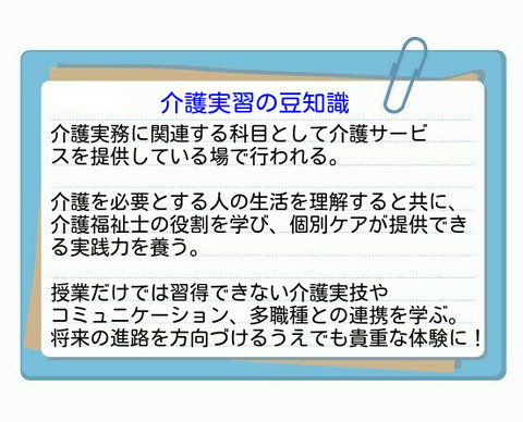 「介護実習の豆知識」