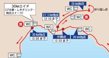 洞爺湖マラソン2018コースりんごのヘタ