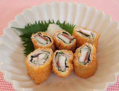 豚の梅しそ巻フライ