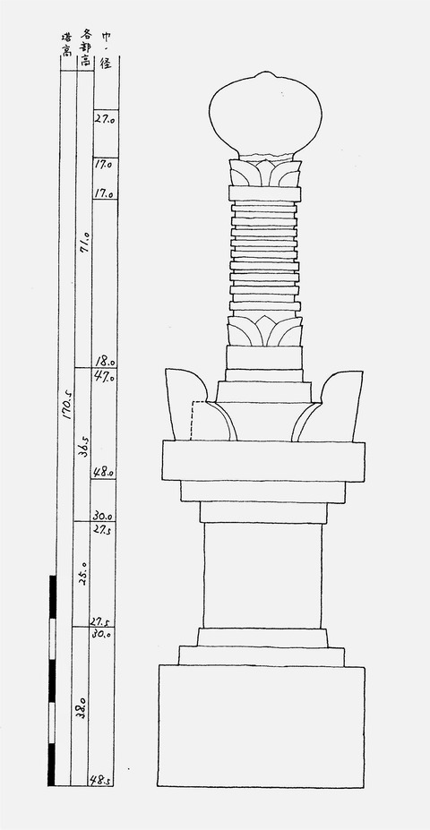 千堂宝篋印塔実測図嬉野市20100416