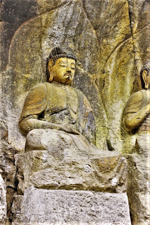 臼杵石仏第5龕　堂ヶ迫　阿弥陀如来中心の五尊磨崖仏 (14)