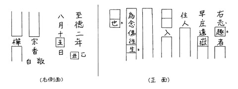 南平石塔群宝篋印塔銘至徳二年諫早市20110330 - コピー