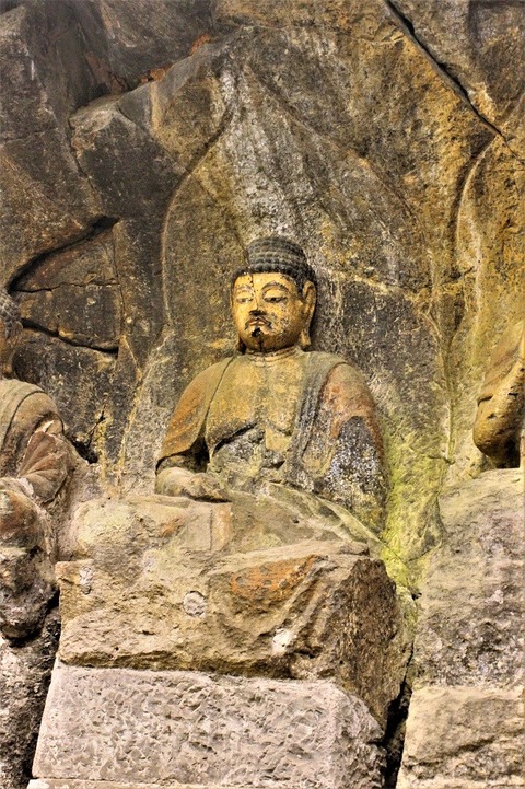 臼杵石仏第5龕　堂ヶ迫　阿弥陀如来中心の五尊磨崖仏 (13)