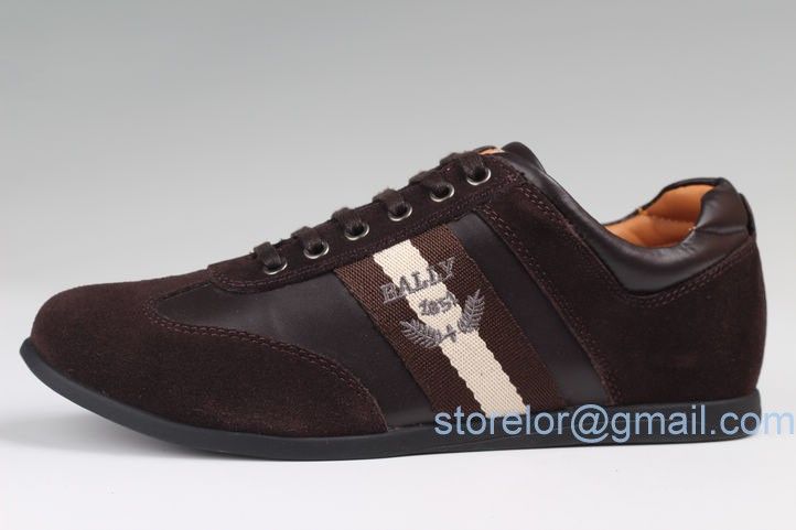 ブランドメンズ靴通販バリーBally紳士靴♪2012人気新作♪レザー＆スエード素材バリークラシックストライプ飾り靴ひも付きカジュアルシューズ