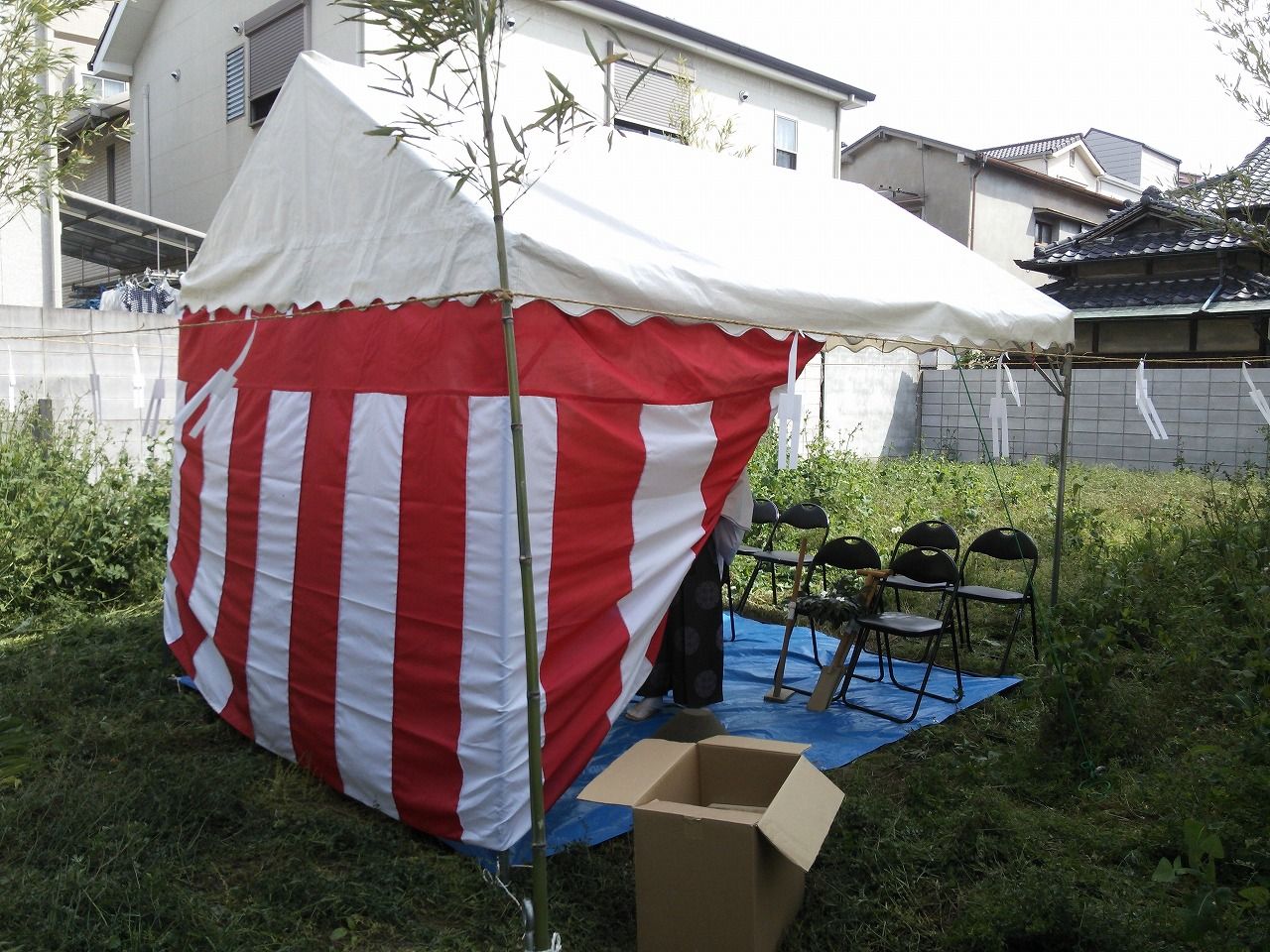 地鎮祭 会場設営・手配 ストラクション 堺市 西区浜寺元町 にて地鎮祭！