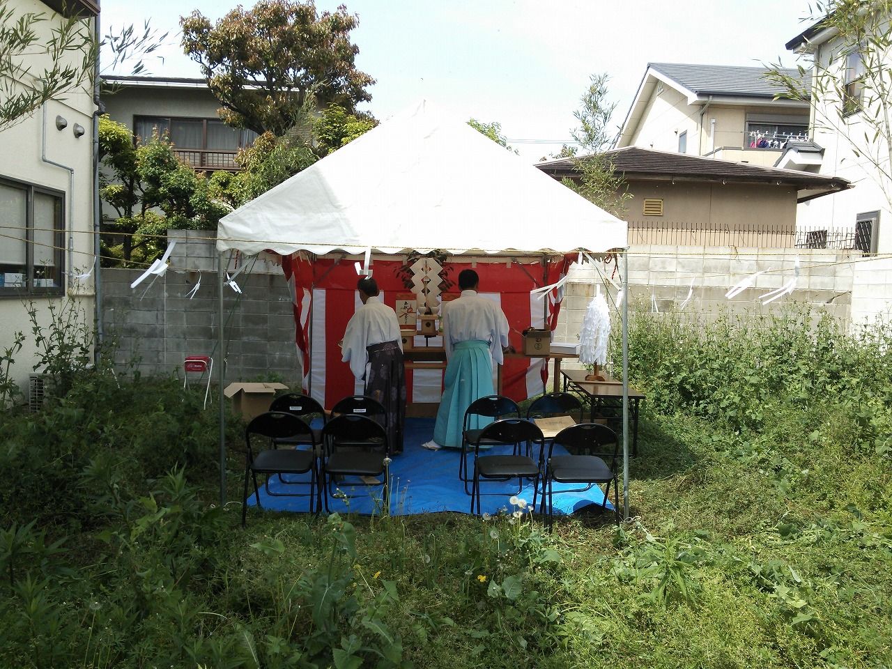 地鎮祭 会場設営・手配 ストラクション 堺市 西区浜寺元町 にて地鎮祭！