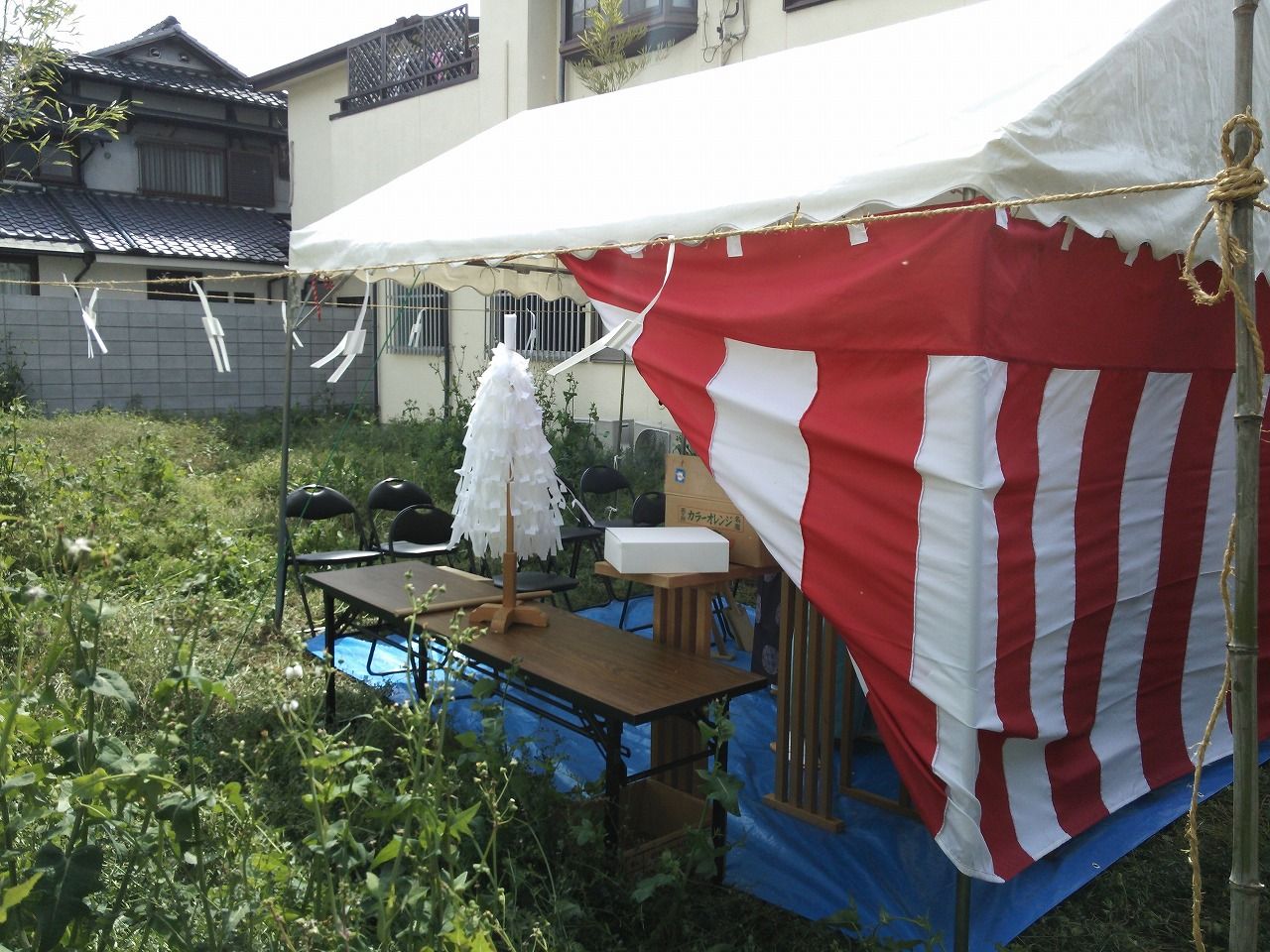 地鎮祭 会場設営・手配 ストラクション 堺市 西区浜寺元町 にて地鎮祭！