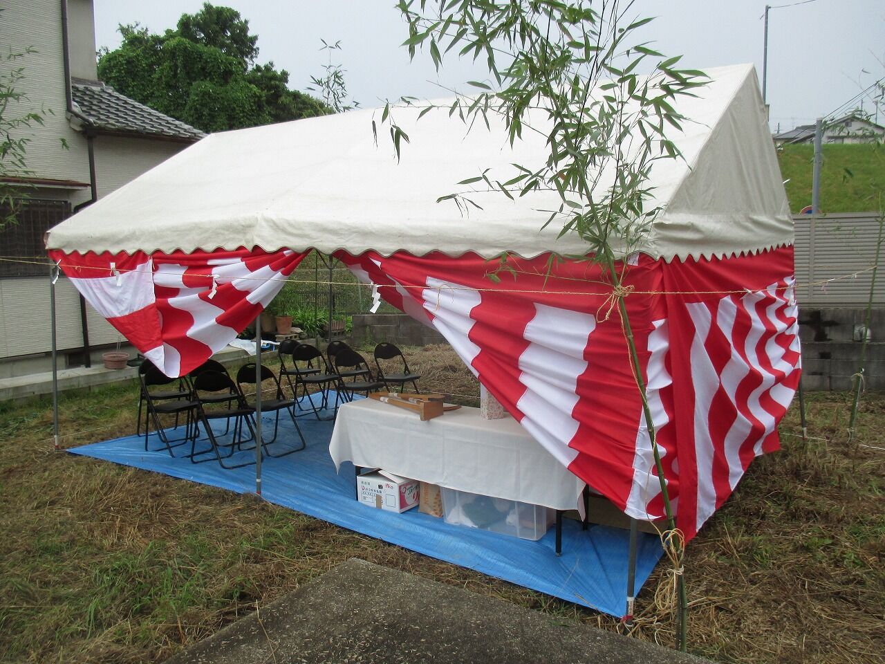 地鎮祭 会場設営・手配 ストラクション 奈良県 生駒郡斑鳩町龍田西 にて地鎮祭! 地鎮祭 会場設営・手配 ストラクション 奈良県 生駒郡斑鳩町龍田西 にて地鎮祭!