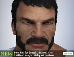 Boris Hair for Genesis 2 Male(s)