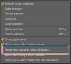 Reset mesh grabber