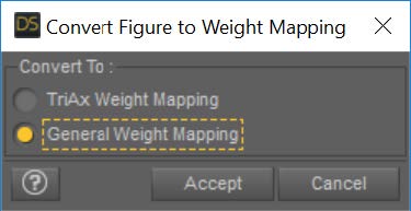 Convert Figure to Weight Mapping dialog