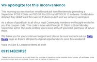 We apologize for this inconvenience