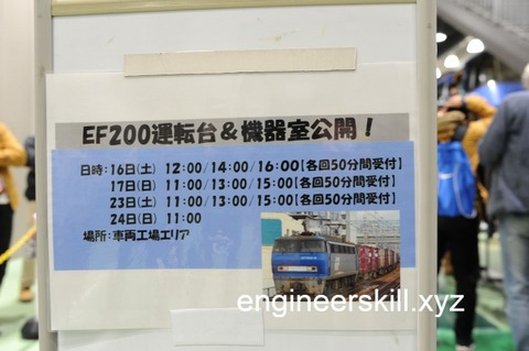 EF200の運転台と機械室公開