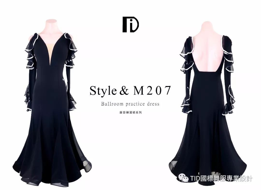 M7 Tid白ふちワンピース 社交ダンスレッスンウェアstunningdancewear