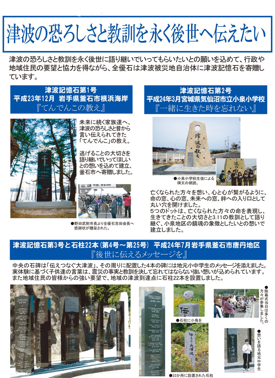 津波記憶石建立実績≪第1〜第25号≫