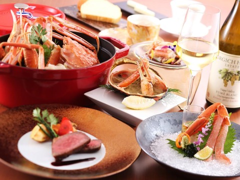 但馬牛やカニ料理がメインの西村屋コース