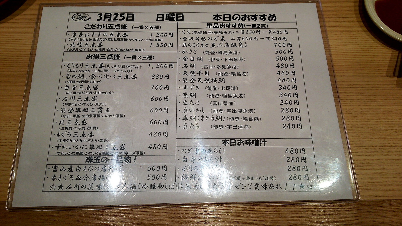 今夜の夕飯 もりもり寿し トリエ京王調布 調布 彷徨私事記