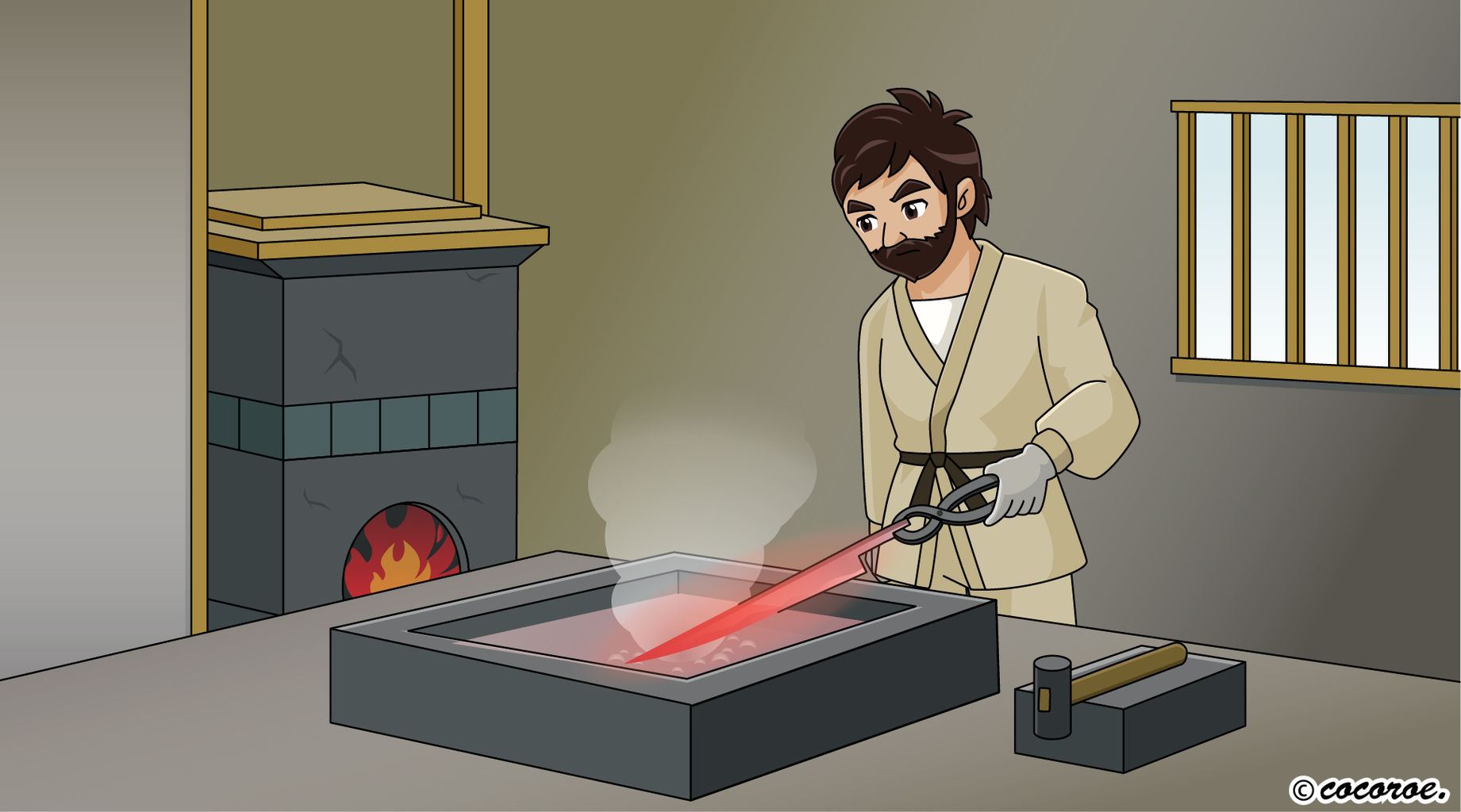 授乳のイラスト 鍛冶屋のイラスト テレビ番組イラスト 似顔絵制作ブログ 授乳のイラスト 鍛冶屋のイラスト テレビ番組イラスト 似顔絵制作ブログ