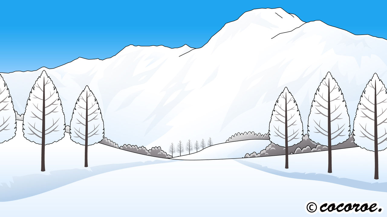 雪山のイラスト 冬のイラスト スキー場 テレビ番組イラスト 似顔絵制作ブログ