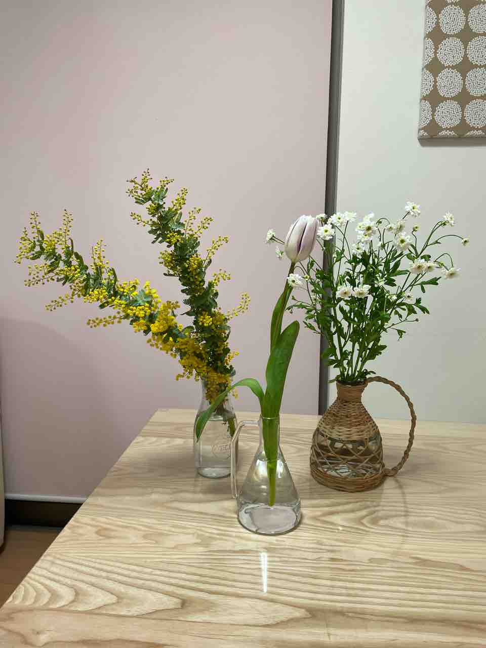 ミモザのドライフラワー うまく出来たかな わたしの暮らし White Wood