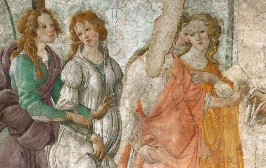 若い婦人に贈り物を捧げるヴィーナスと三美神 : Renaissance