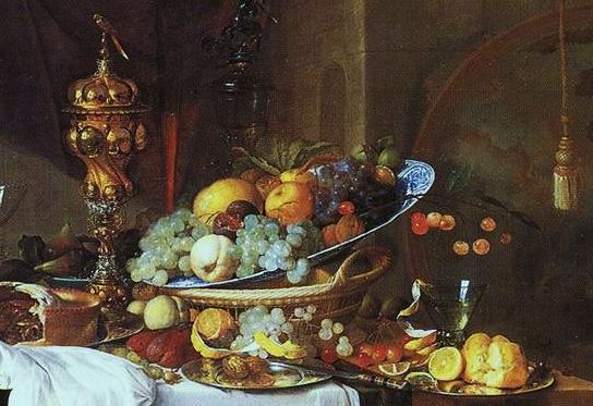卓上の果物と豪華な食器 Renaissance