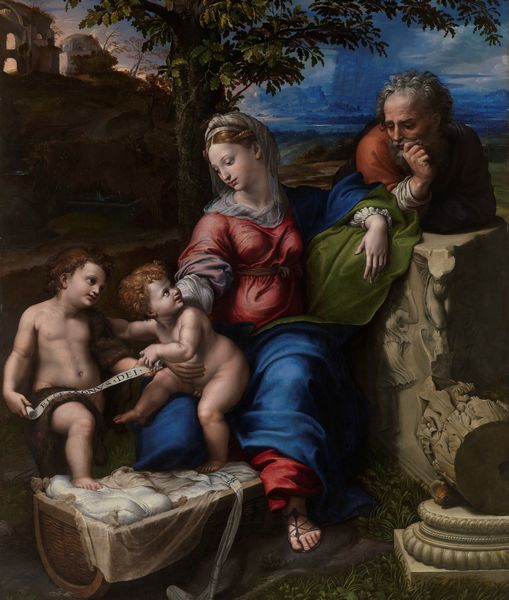 聖エリザベスと幼い聖ヨハネとの聖家族 - ラファエロ・サンティ