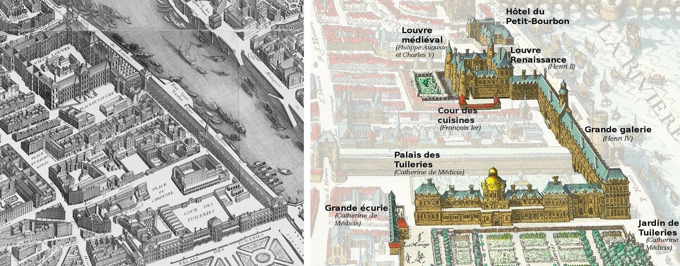 ルーブル美術館で購入 真正リトグラフ（版画）　チュイルリー宮殿 ルーブル美術館で購入 真正リトグラフ（版画） チュイルリー宮殿