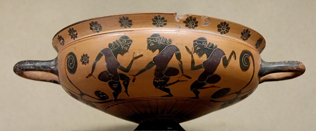 紀元前6～7世紀頃の様式 古代ギリシャ 黒絵式文様入神話文 四耳壺WWTT006 紀元前6～7世紀頃の様式 古代ギリシャ 黒絵式文様入神話文 四耳