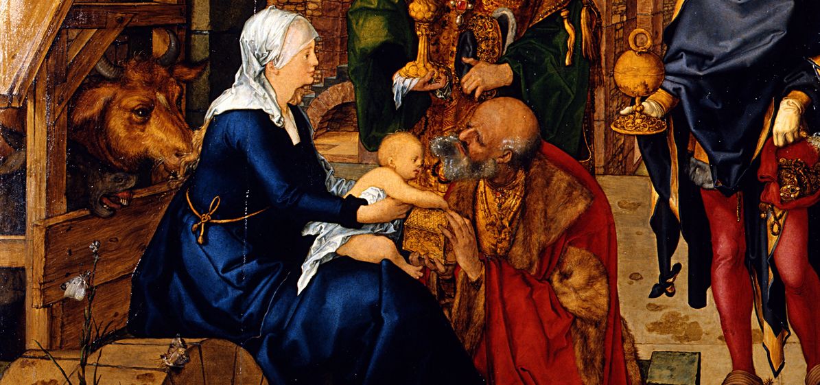 東方三博士の礼拝 ヴィンテージ ステンドグラス マギ キリスト 誕生