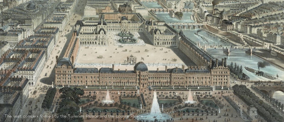 ルーブル美術館で購入 真正リトグラフ（版画）　チュイルリー宮殿 ルーブル美術館で購入 真正リトグラフ（版画） チュイルリー宮殿