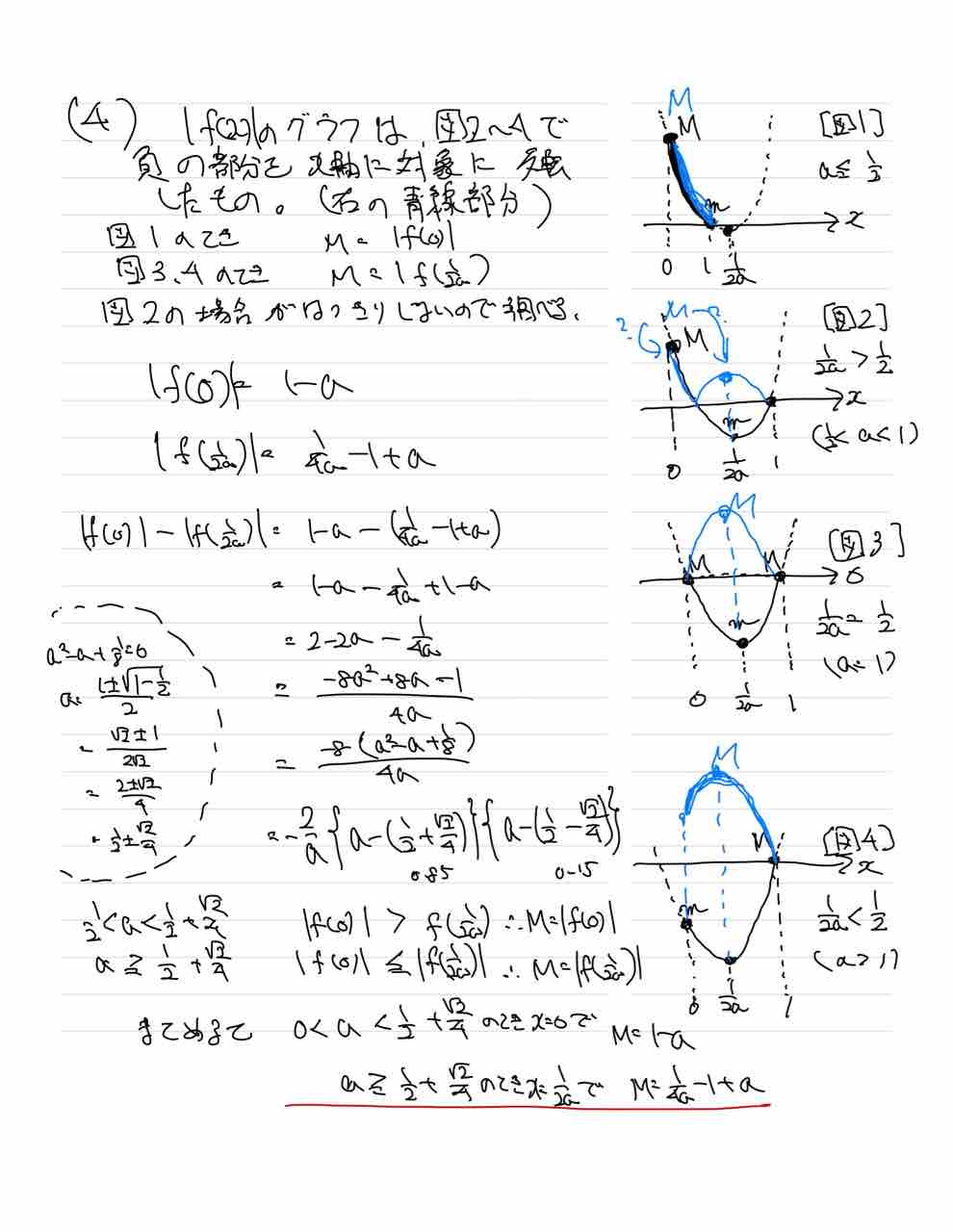 22 岐阜大学 理系数学 2次関数 的 な最大値 最小値の場合分け めんどうです 学習村の 理数系の応用力を飛躍させよう
