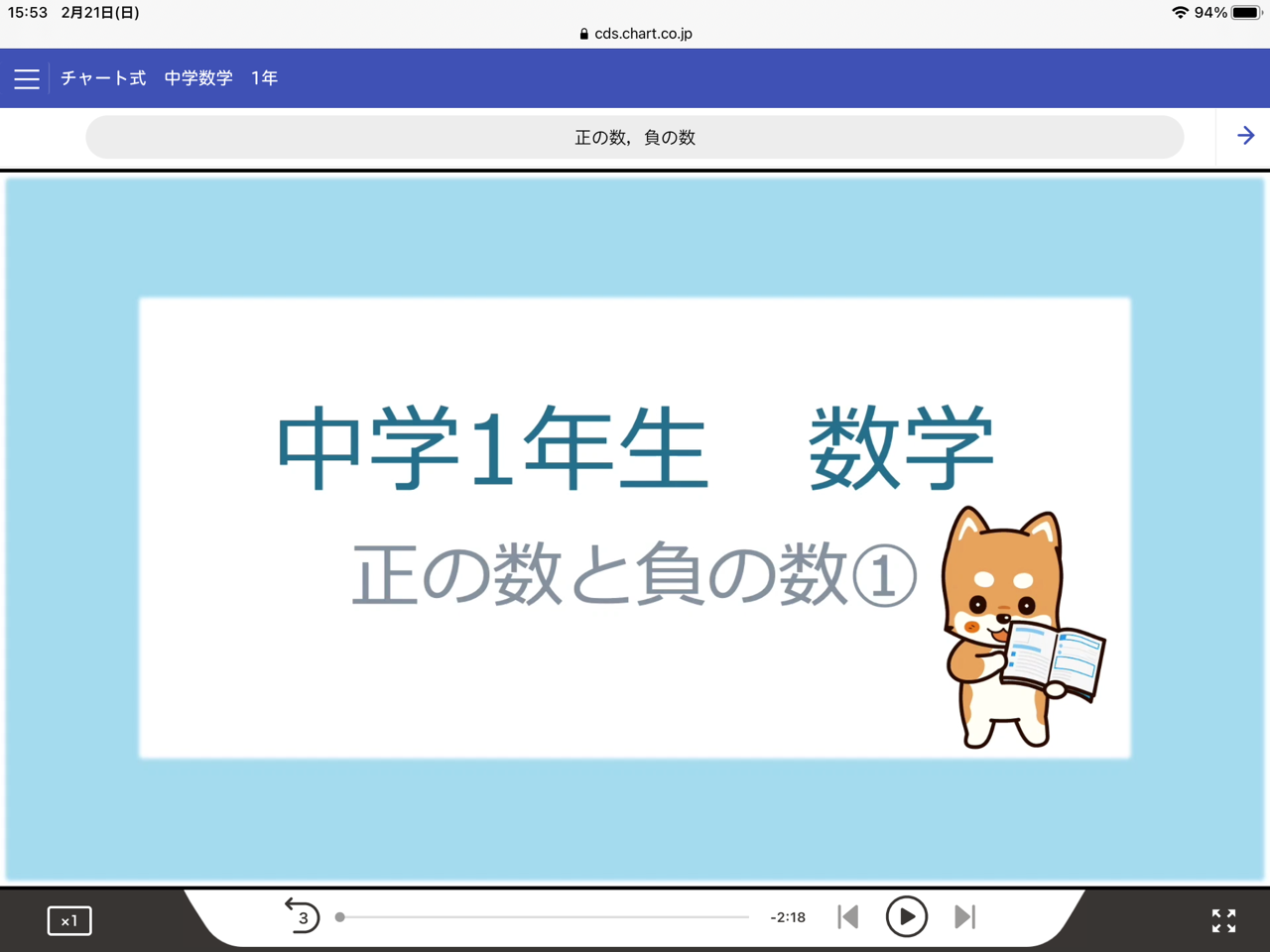 新しい問題集の紹介です チャート式中学数学１年 学習村の 国公立へ行こう