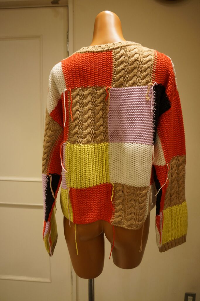 MSGM（エムエスジーエム) パッチワークデザインクルーネックニット 