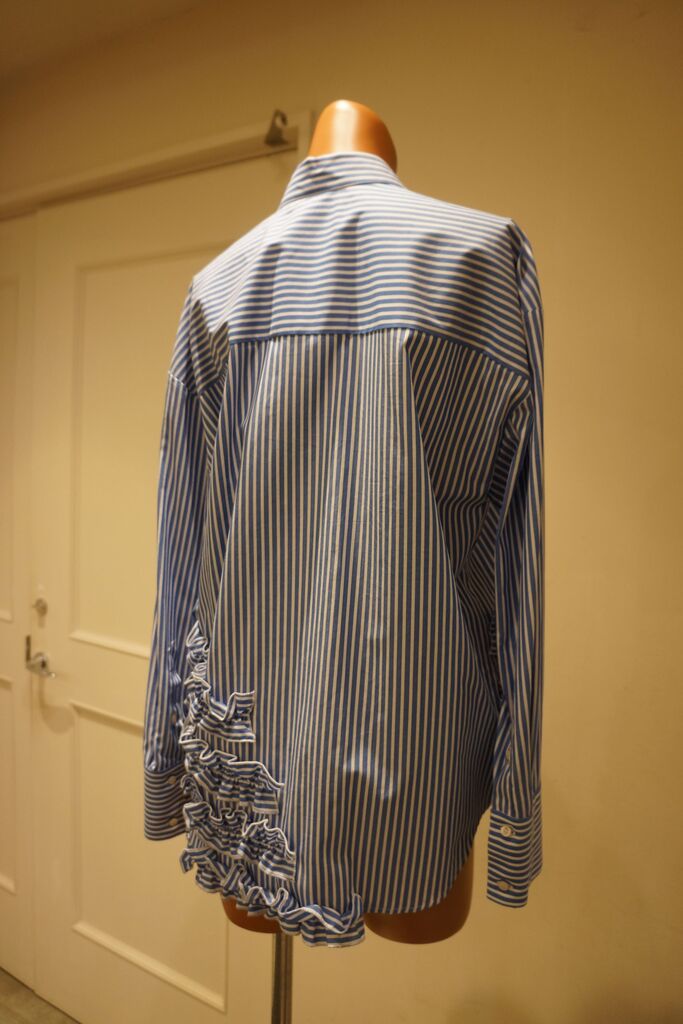 MSGM（エムエスジーエム）ストライプフリルシャツプルオーバー