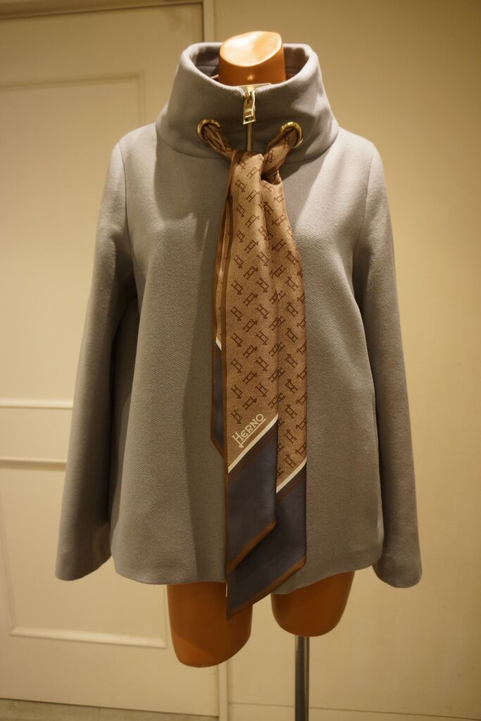 HERNO（ヘルノ）スカーフ付きスタンドカラーブルゾン : mode shop 