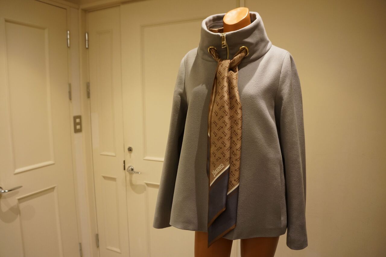 HERNO（ヘルノ）スカーフ付きスタンドカラーブルゾン : mode shop 