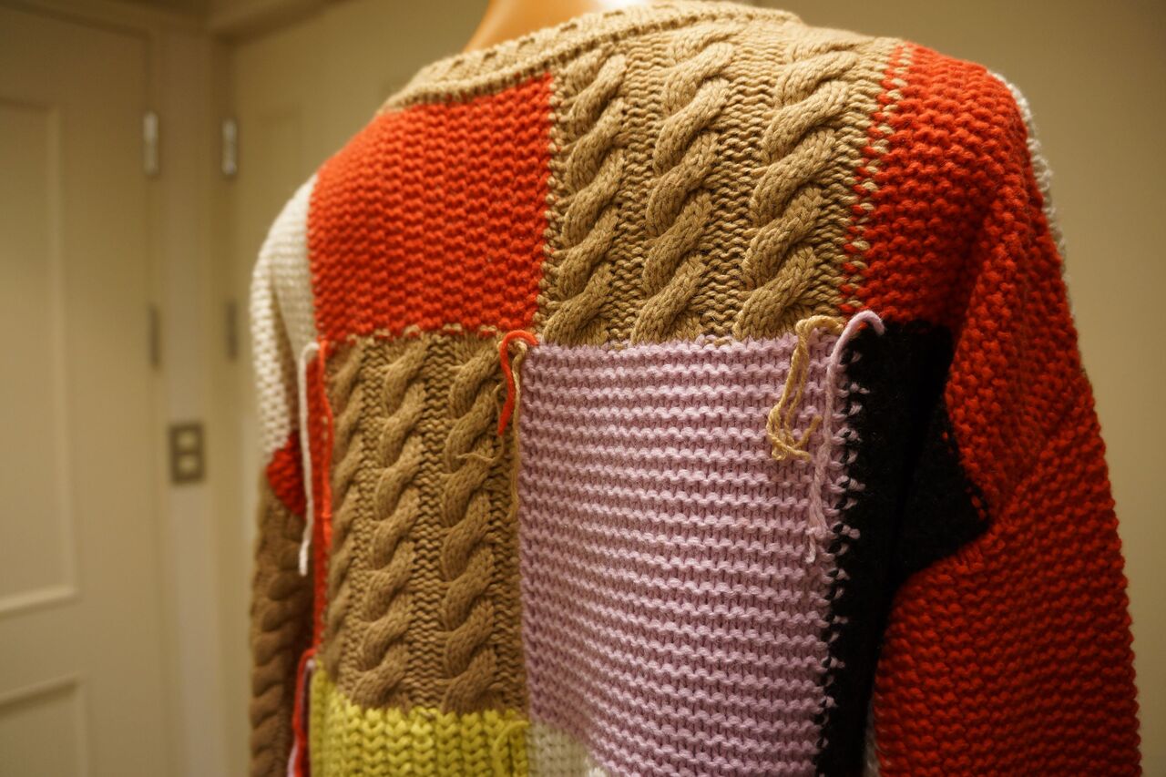 MSGM（エムエスジーエム) パッチワークデザインクルーネックニット 