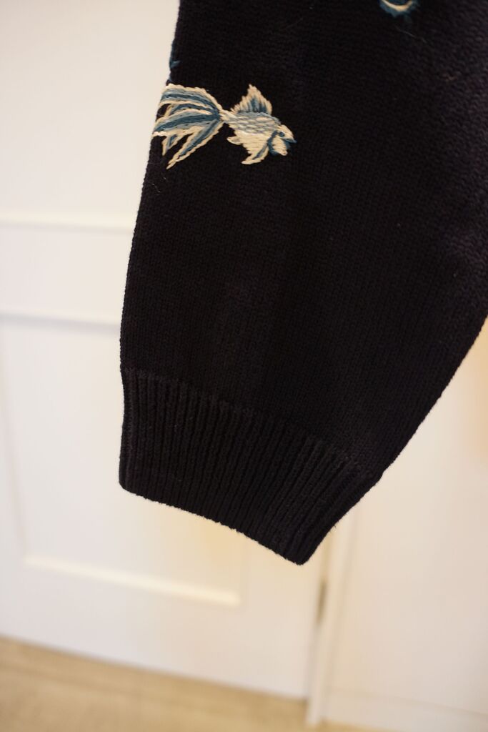 KEITA MARUYAMA(ケイタマルヤマ)金魚刺繍ニットカーディガン KEITA MARUYAMA(ケイタマルヤマ)金魚刺繍ニットカーディガン