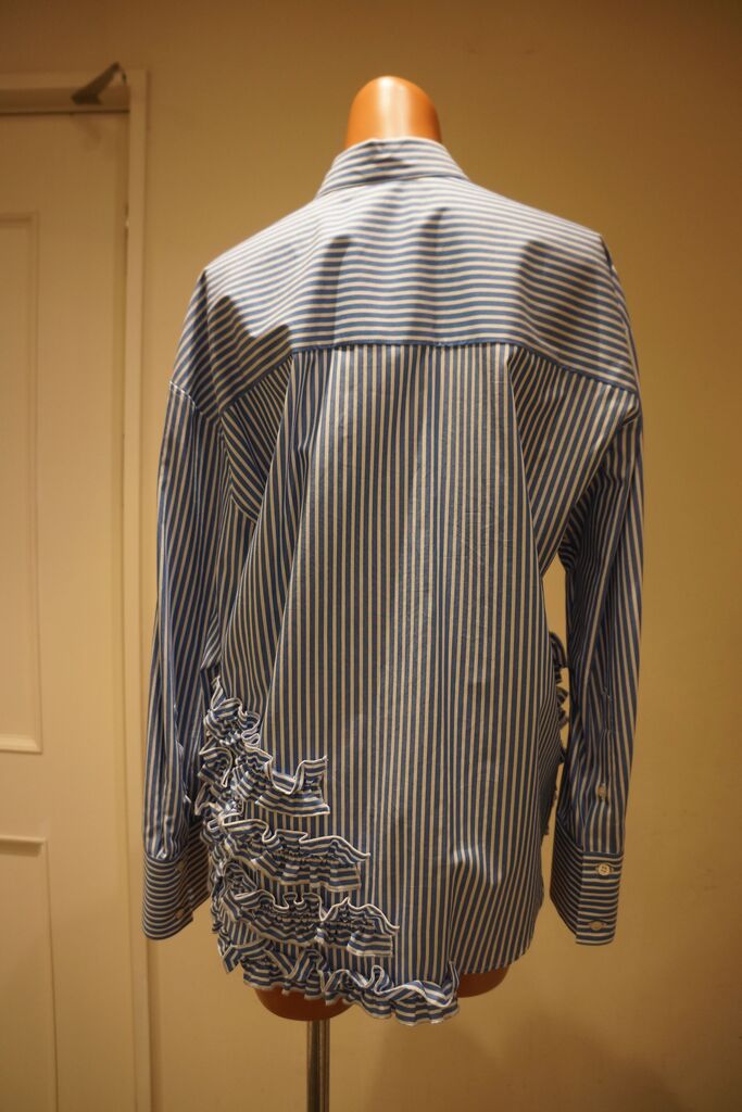 MSGM ストライプ フリル 半袖シャツ ブラウス 0815113234_62f9b042697b1.jpeg