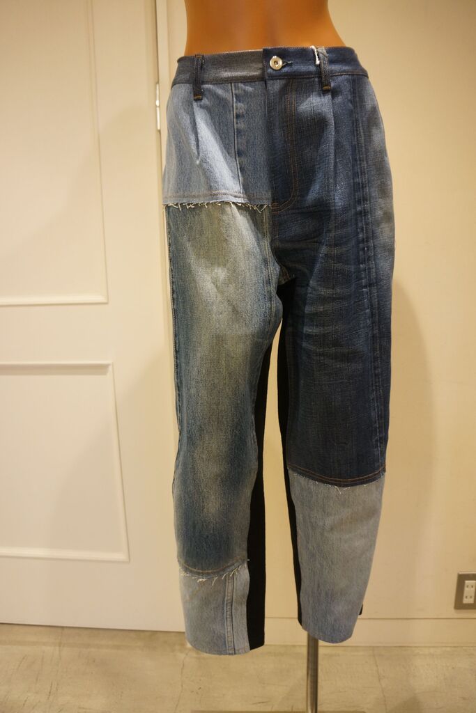 KEITA MARUYAMA（ケイタマルヤマ）patchwork denim sweat PT : mode