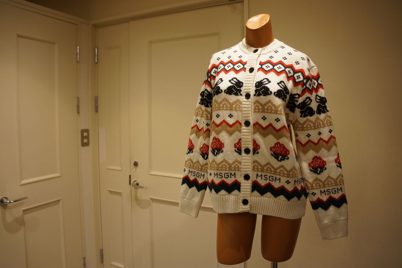 MSGM（エムエスジーエム）BUNNIES フェアアイル ジャガードニット 