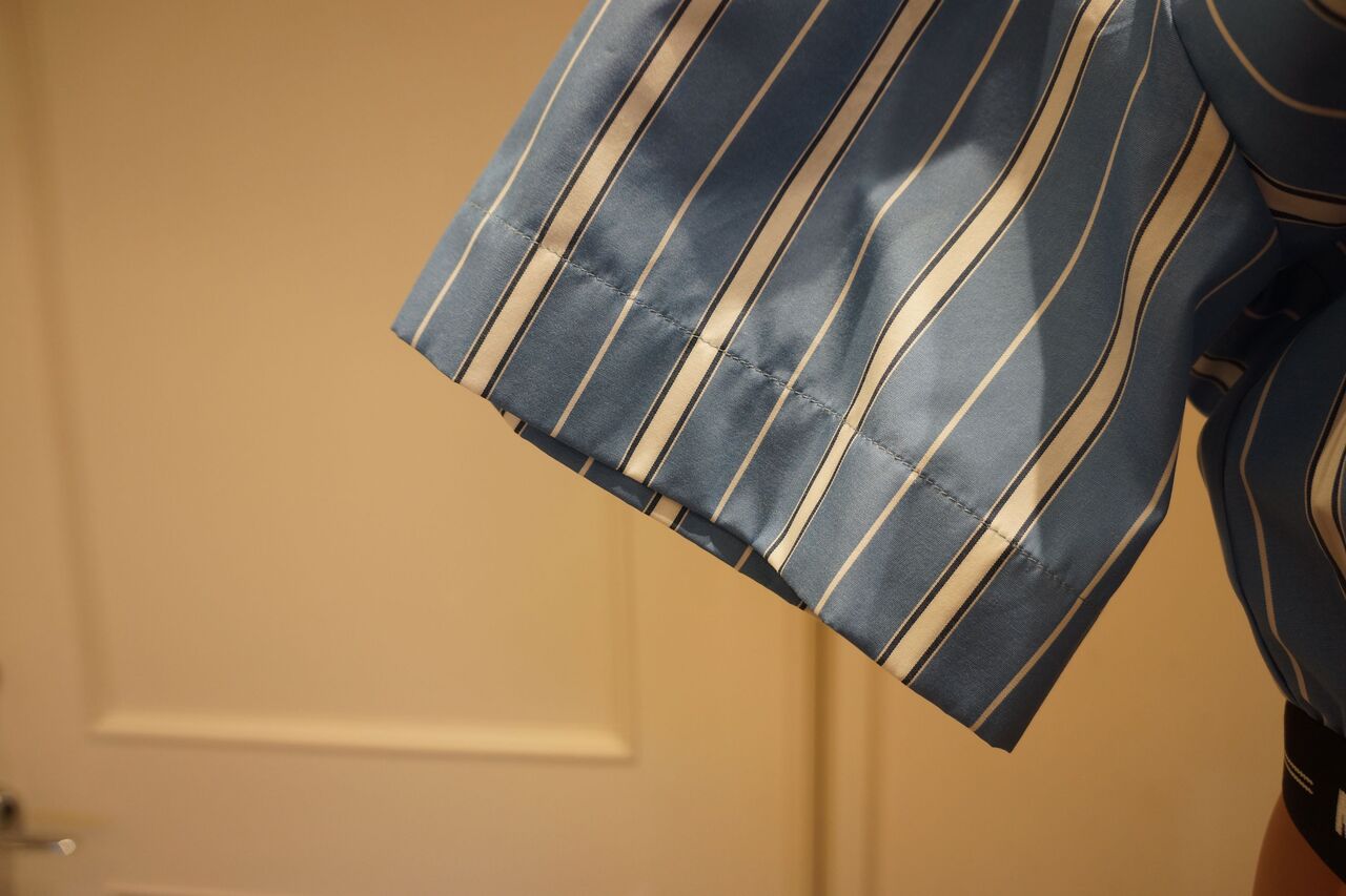 MSGM（エムエスジーエム）クロップドストライプシャツ : mode