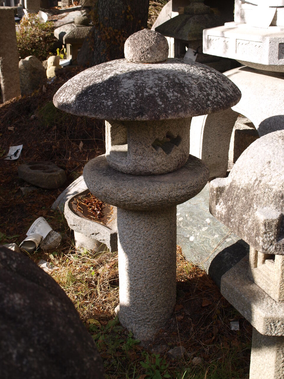 肥松燈篭 夏山石製、松琴亭型活込み灯篭（3尺5寸） | Shoukintei Implanted Lantern