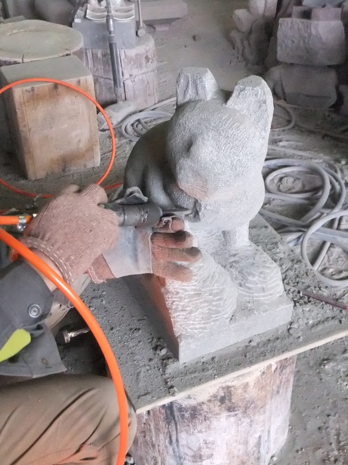 石像彫刻製作 オーダーメイド狛猫