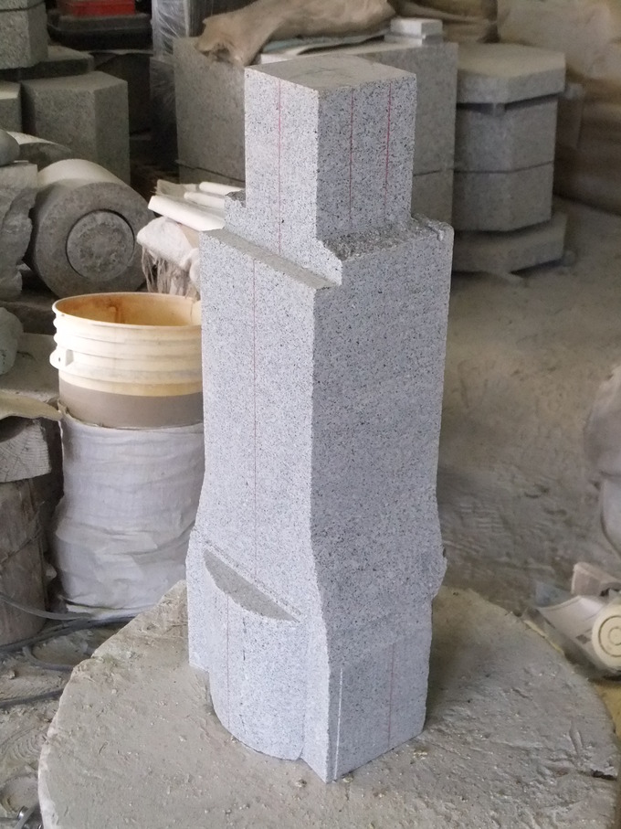 石の地蔵作り方　石仏製作工程